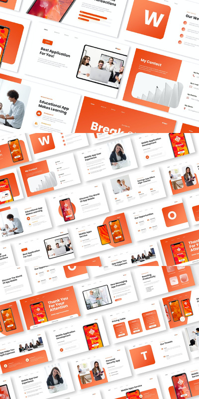 移动应用程序PPT模版 (PPT,PPTX)