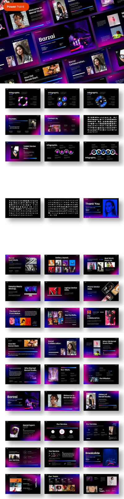 商业作品展示PPT模版 (PPTX)