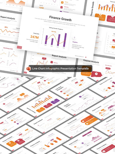 折线图数据分析 PPT模版 (PPTX)