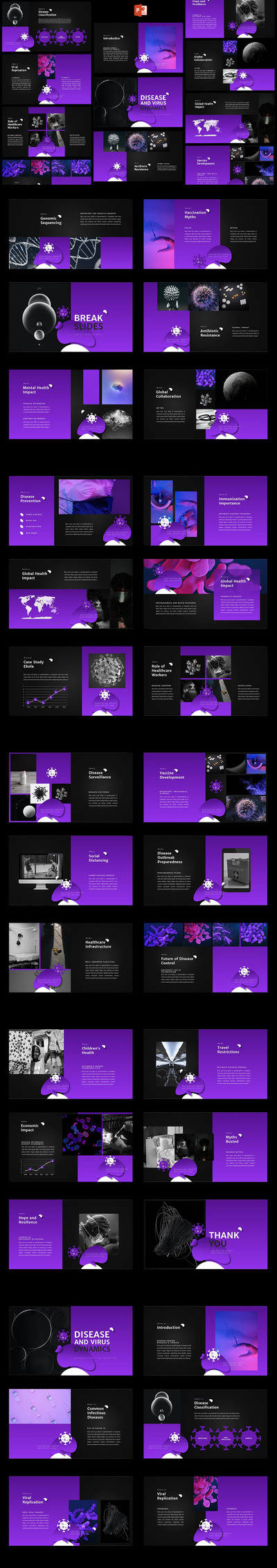 疾病和病毒变化PPT模版 (PPT)