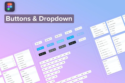 Figma 按钮和下拉菜单网页UI组件 (FIG)