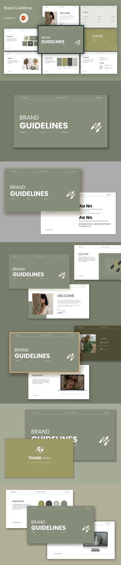 品牌指南演示PPT模版 (PPTX)