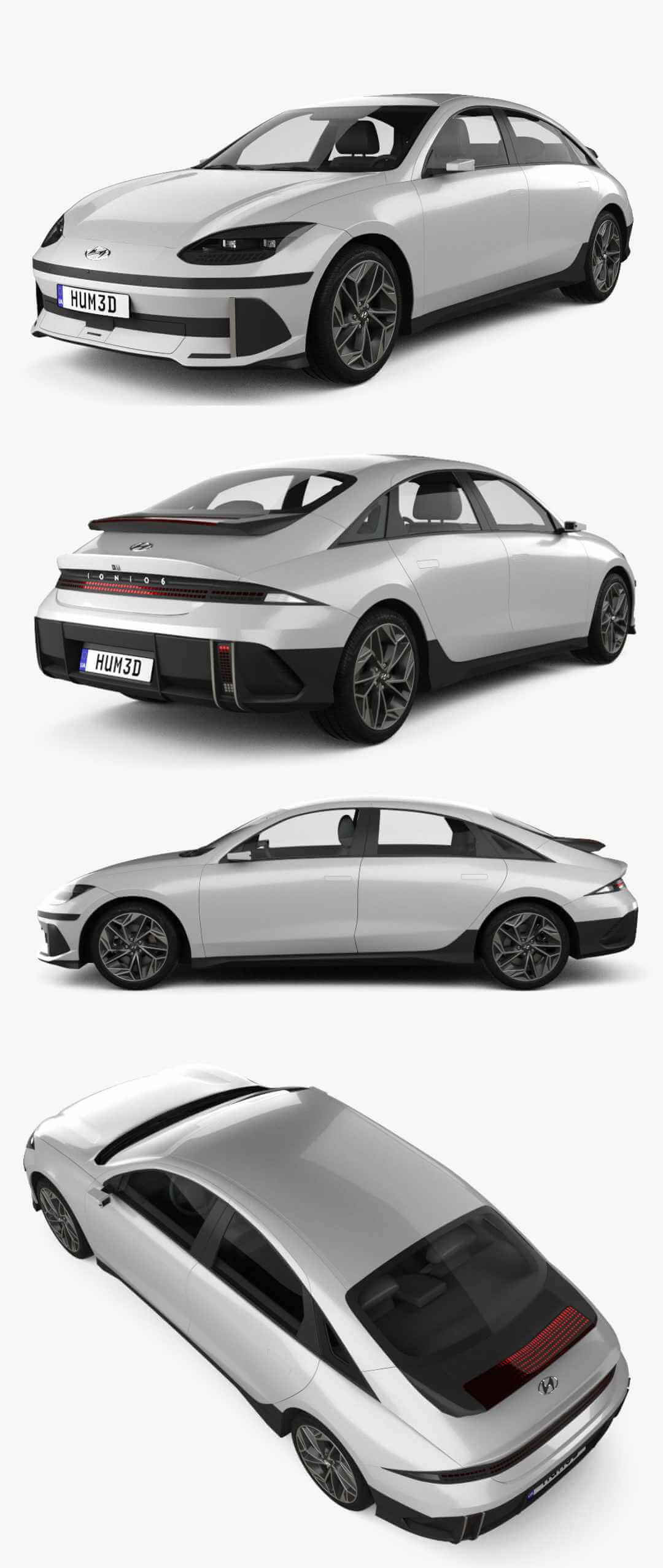 2023现代Hyundai Ioniq 6汽车3D模型（OBJ,FBX,MAX）