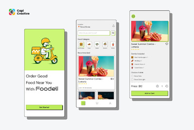 复古送餐应用App UI Kit (FIG)