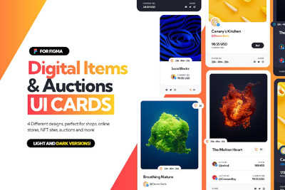 数字物品和拍卖 App UI Kit (FIG)
