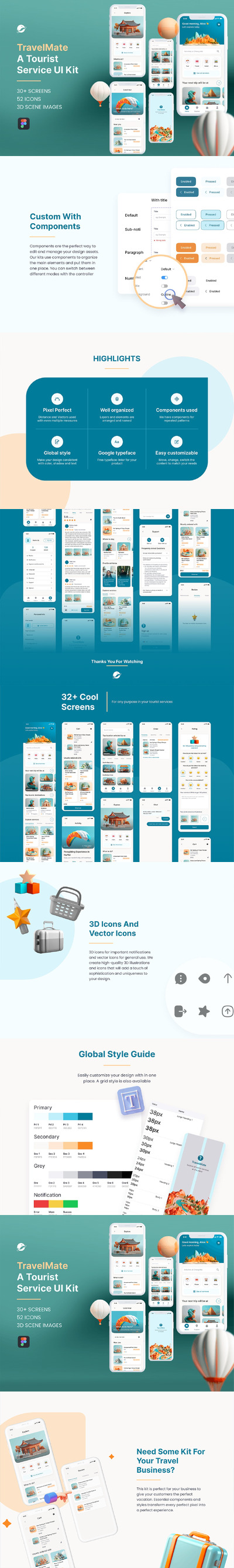 旅游服务应用App UI Kit (FIG)