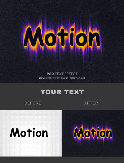 运动可编辑文本效果 (PSD)