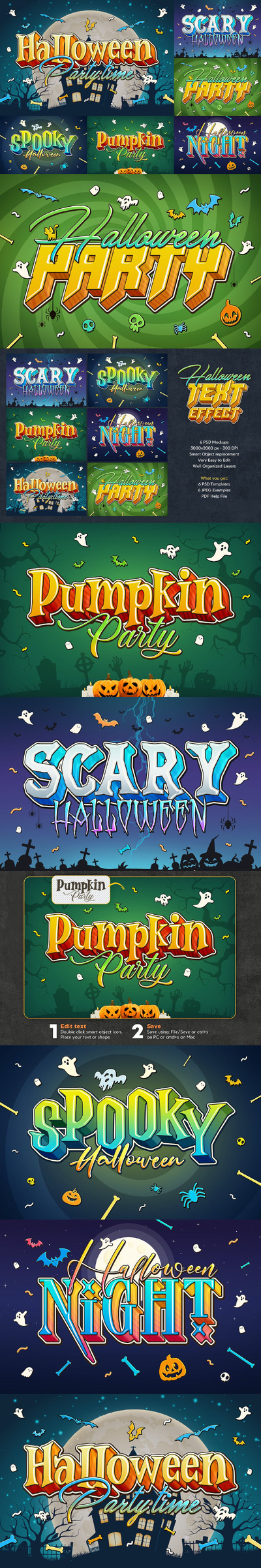 万圣节文字效果 (PSD,PDF)