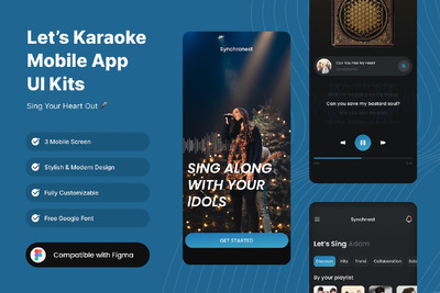 音乐唱K移动应用 App UI Kit (FIG)