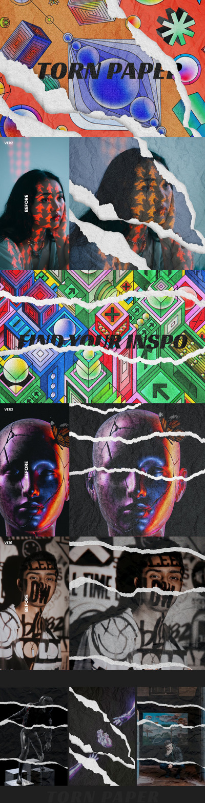 撕纸 Photoshop 效果 (PSD)