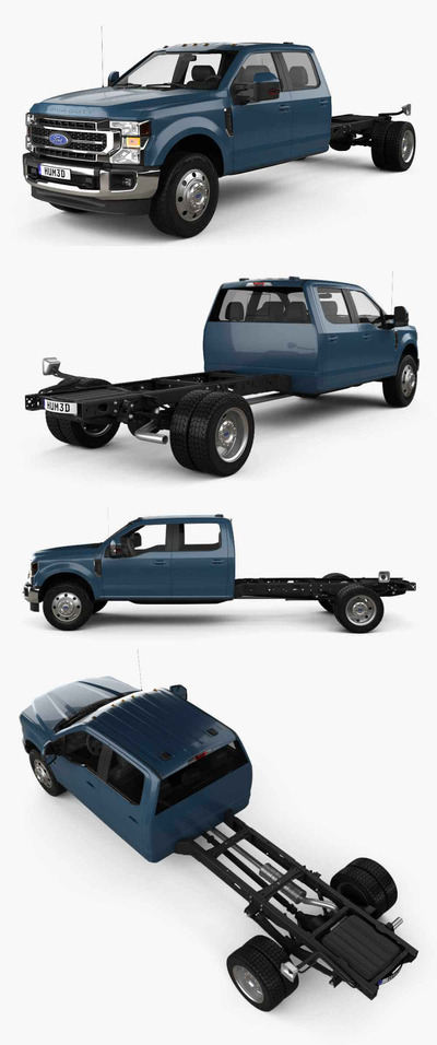 2022福特Ford F-550 Super Duty Crew Cab Chassis Lariat卡车3D模型（OBJ,FBX,MAX,C4D,LWO）