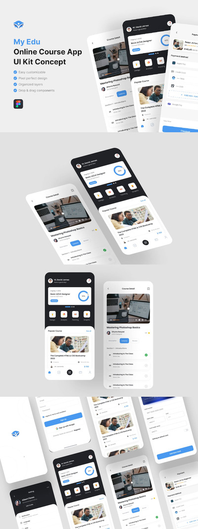 在线课程应用App UI Kit (FIG)