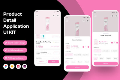 产品详情移动应用APP UI KIT (FIG,SKETCH,XD)