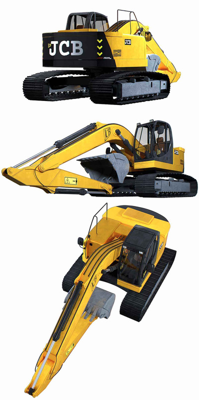 Jcb挖掘机3D模型（OBJ,FBX,MAX）