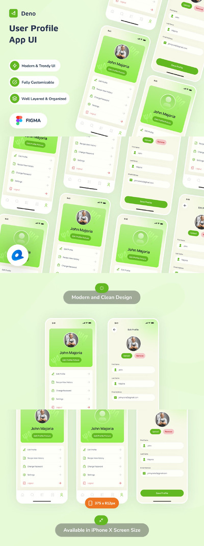 用户配置文件应用APP UI KIT (FIG)
