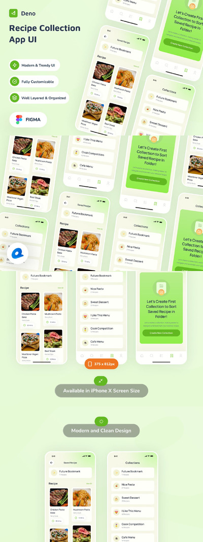 食谱收集应用APP UI KIT (FIG)