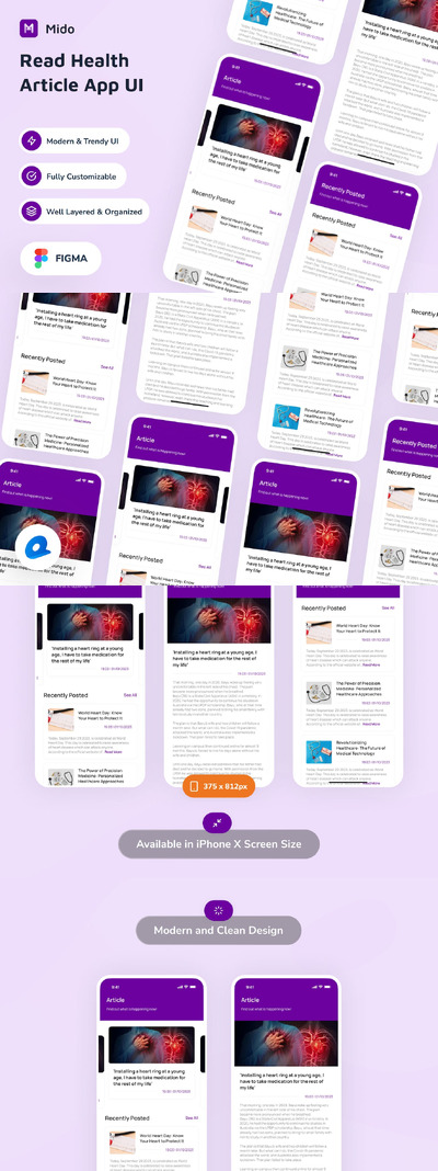 阅读健康文章APP UI KIT (FIG)