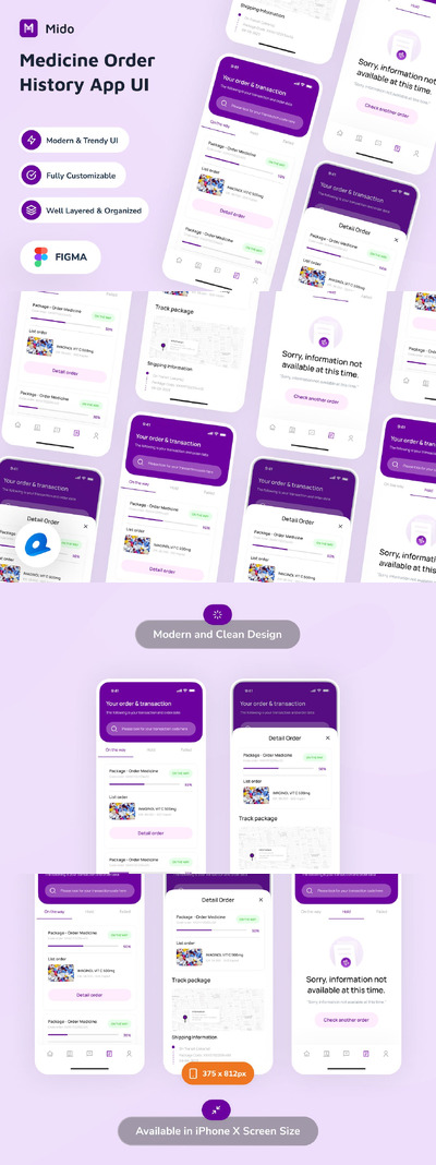医药订单历史应用APP UI KIT (FIG)