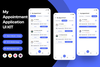 我的预约移动应用APP UI KIT (FIG,SKETCH,XD)