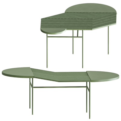 DONNA RIPPLES金属和布艺组合咖啡桌 茶几3D模型（OBJ,FBX,MAX）