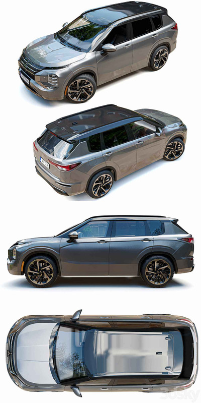 2022三菱Mitsubishi Outlander SUV汽车3D模型（OBJ,FBX,MAX）