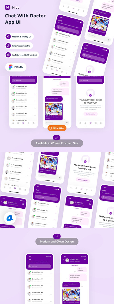 与医生聊天应用APP UI KIT (FIG)