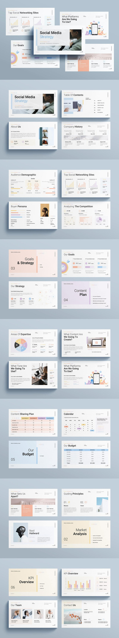 社交媒体策略 PPT模版 (PPTX)