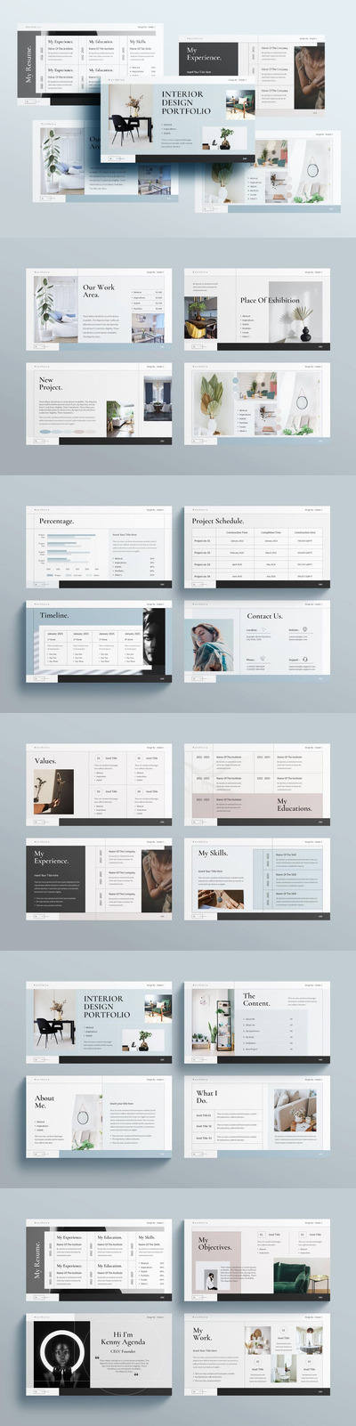 室内设计作品集 PPT模版 (PPTX)