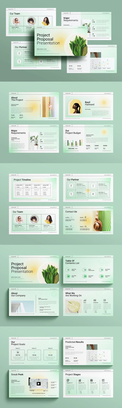 渐变项目提案 PowerPoint 演示文稿PPT模版 (PPTX)
