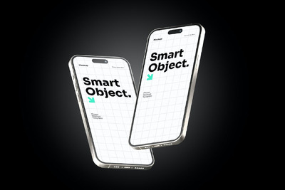 两个漂浮的 Iphone 样机 (PSD)