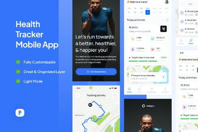健康追踪移动应用APP UI KIT (FIG)