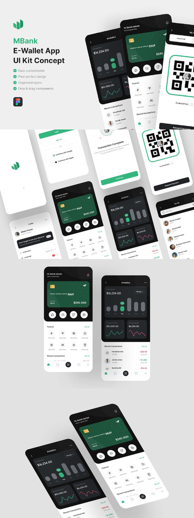 电子钱包应用APP UI KIT (FIG)