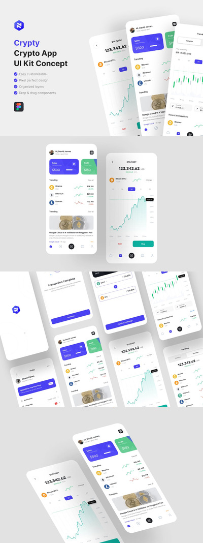 区块链加密应用App UI Kit (FIG)