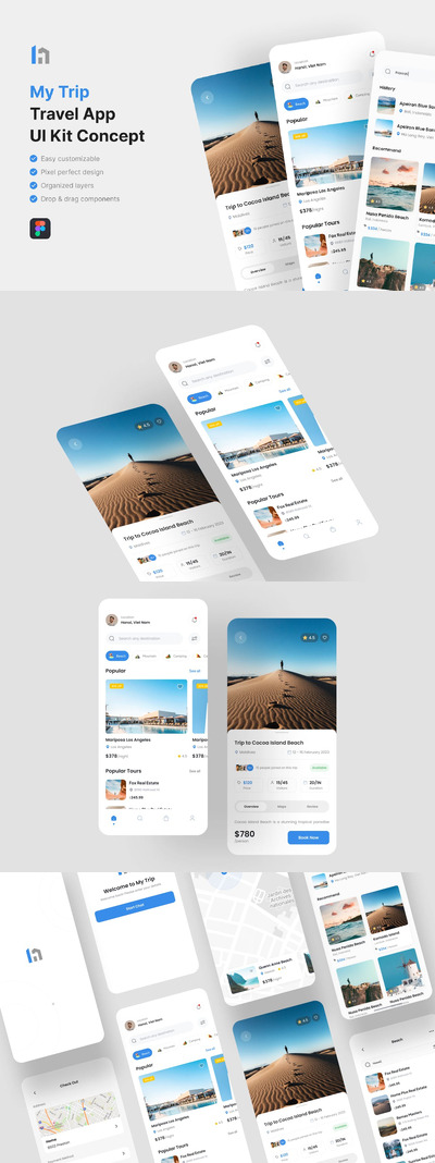 我的旅行 - 旅行应用APP UI KIT (FIG)