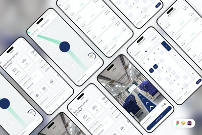 高铁火车预订移动应用 APP UI KIT (SKETCH,FIG,XD)