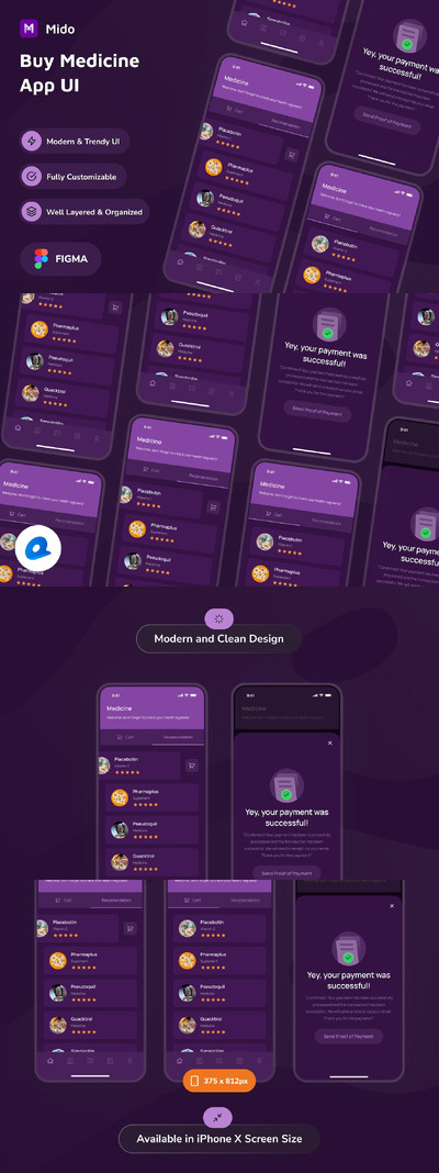 买药深色模式APP UI KIT (FIG)