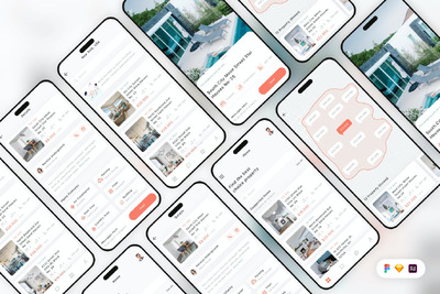 租赁和销售房产移动应用APP UI KIT (SKETCH,FIG,XD)