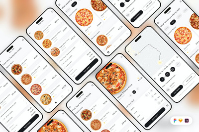 披萨外卖移动应用APP UI KIT (SKETCH,FIG,XD)