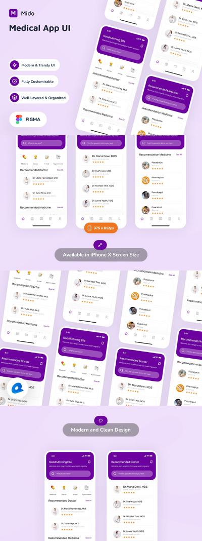 医疗相关 App UI Kit (FIG)