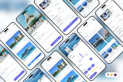 酒店预订移动应用App UI Kit (SKETCH,FIG,XD)