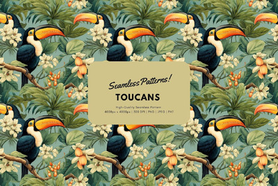 巨嘴鸟鸟无缝模式 (PNG,JPG)