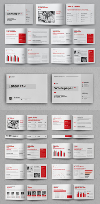 项目白皮书画册杂志模版 (INDD)