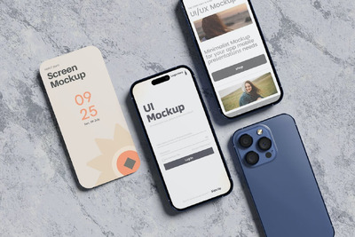 UI/UX 应用程序演示 - 手机样机 (PSD,JPG)