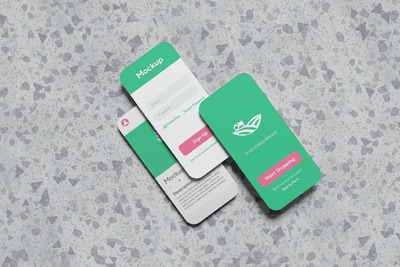 UI/UX 应用程序演示 - 手机样机 (PSD,JPG)