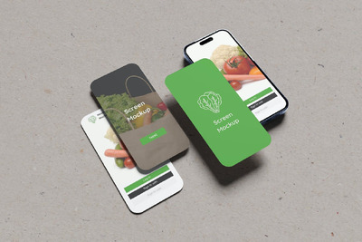 UI/UX 应用程序演示 - 手机样机 (PSD,JPG)