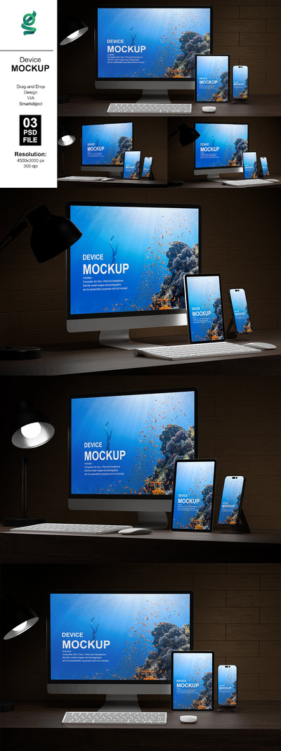 响应式网页设备模型 (PSD)