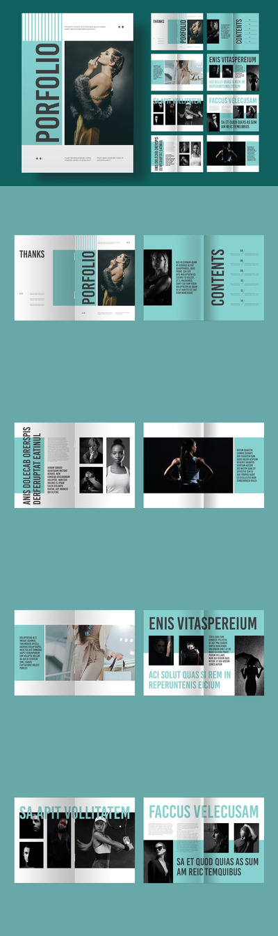 干净专业简洁的年度杂志画册模版 (INDD)