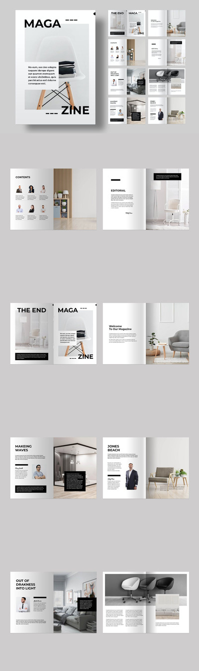 简单杂志画册模版 (INDD)