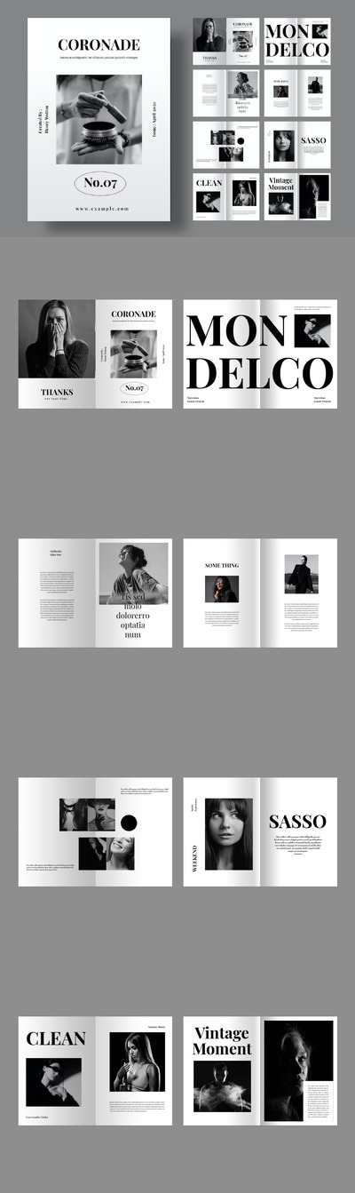 皇冠杂志画册模版 (INDD)