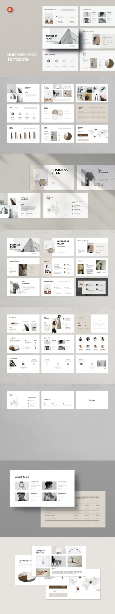 🔴时尚高端专业的高品质商业计划书powerpoint幻灯片演示模板（pptx）